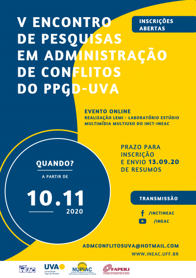 Inscrições Prorrogadas: Chamada V Encontro de Pesquisas em Administração de Conflitos do PPGD/UVA